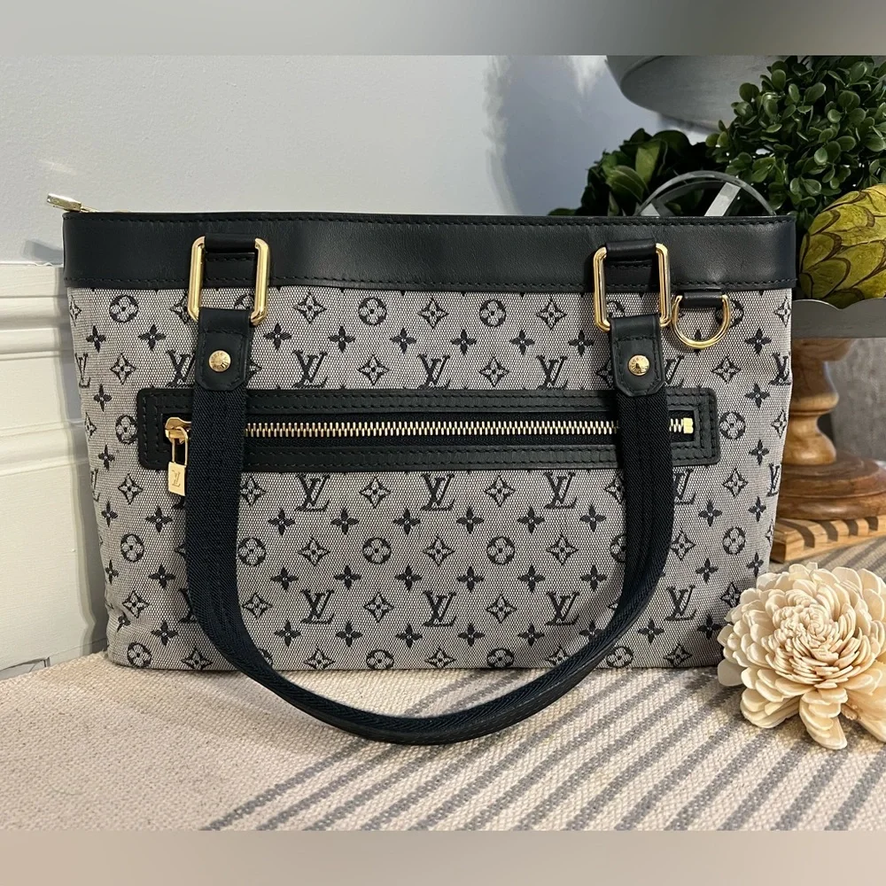 Louis Vuitton DENIM Navy/Grey PM Lucille Mini Lin Bag - Picture 4 of 13